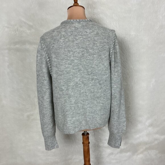 J. Crew Gray Odette Sweater Lady Jacket With Jewel Buttons M - Picture 4 of 8
